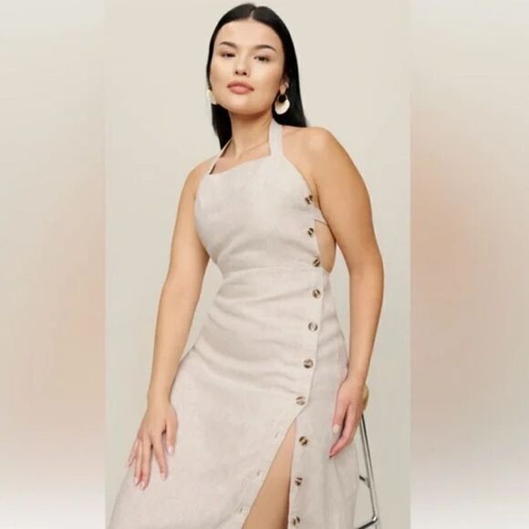 NWT Reformation Mar linen dress size 10 - Picture 3 of 5